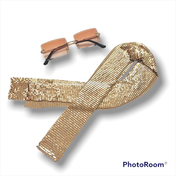 Hannah Montana’s wardrobe! Gold metal skinny scarf - Picture 4 of 8